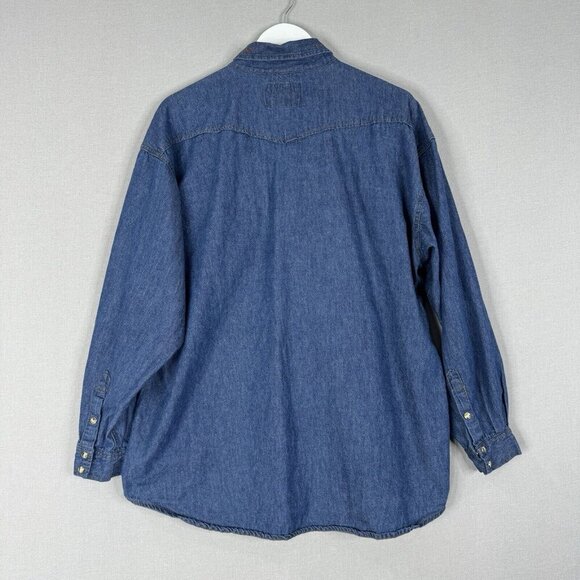 Vintage Forelli Womens Top 18 Blue Pearl Snap Shirt Embroidered Western Rodeo - Picture 8 of 11